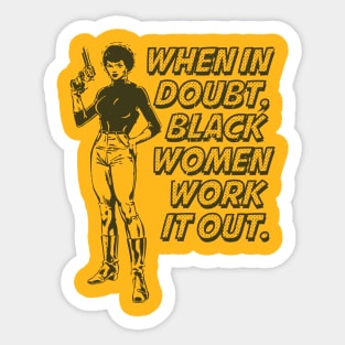 Black Women Work It Out Sticker